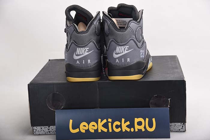 OFF WHITE AIR JORDAN 5 SP BLACK MUSLIN FIRE RED CT8480-001