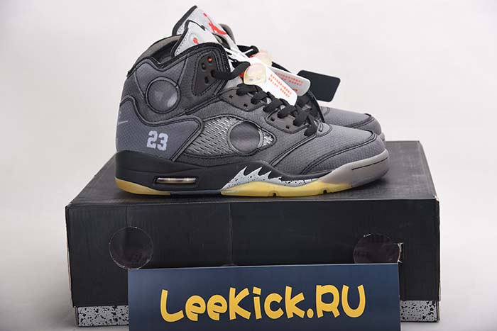 OFF WHITE AIR JORDAN 5 SP BLACK MUSLIN FIRE RED CT8480-001