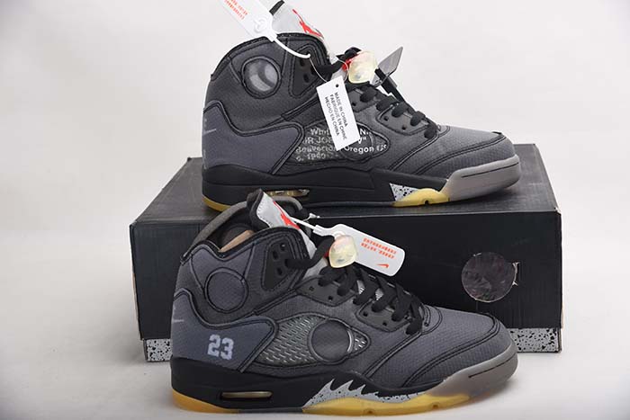 OFF WHITE AIR JORDAN 5 SP BLACK MUSLIN FIRE RED CT8480-001