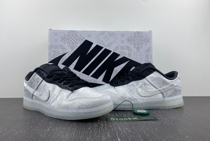 CLOT x fragment x Nike Dunk Low Colorway White/Black FN0315-110