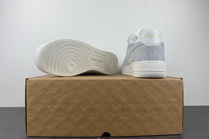 l**is V*t*n x air force 1 trainer sneaker white grey