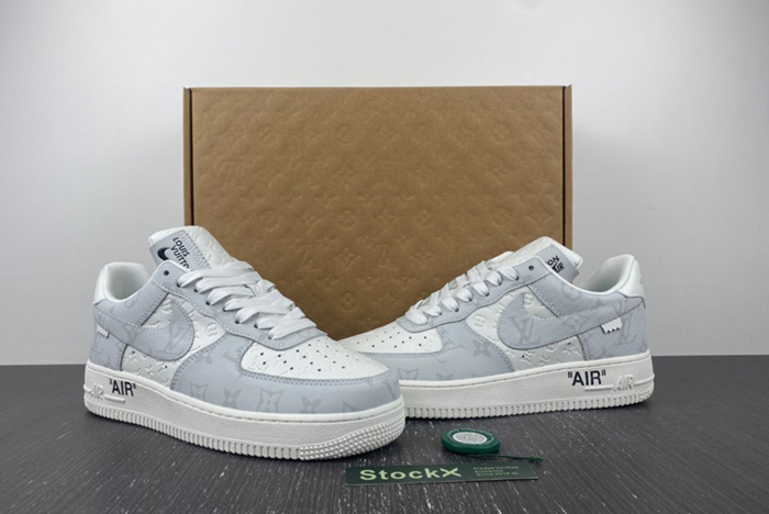 l**is V*t*n x air force 1 trainer sneaker white grey