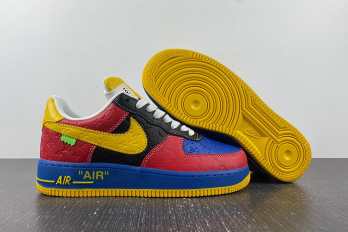 l**isV*t*n x nike air force blue red yellow