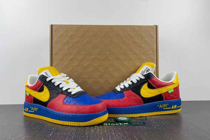 l**isV*t*n x nike air force blue red yellow