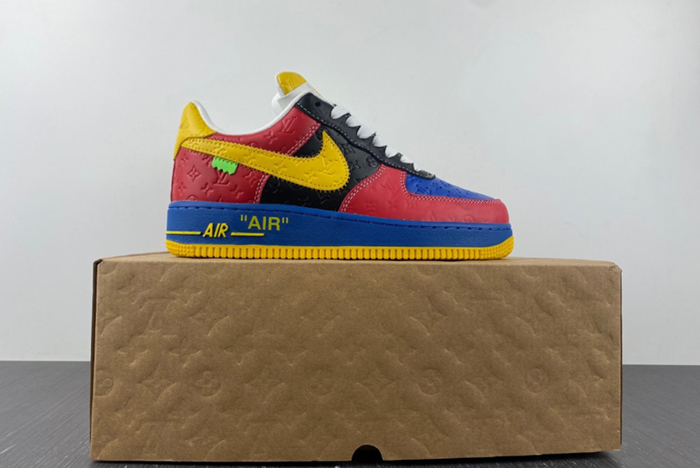 l**isV*t*n x nike air force blue red yellow