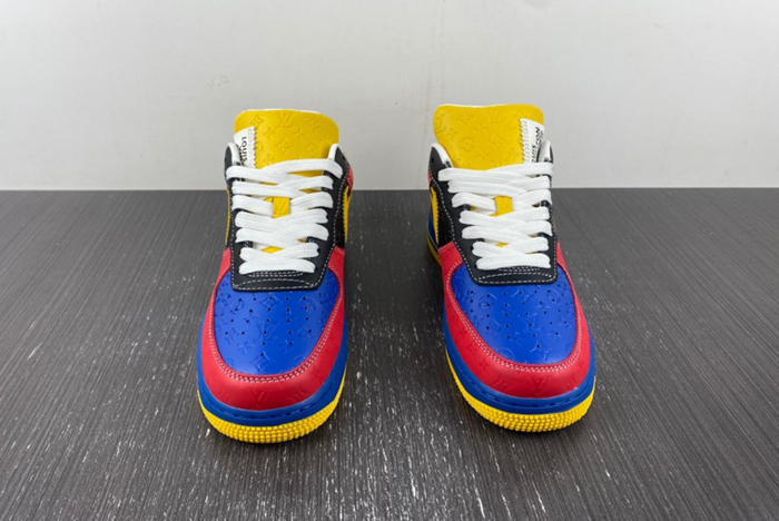 l**isV*t*n x nike air force blue red yellow