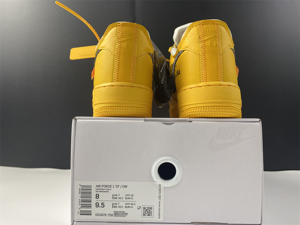 Off-White x Nike Air Force 1 “University Gold”