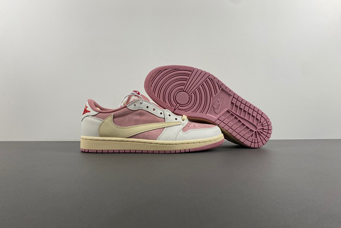 Travis Scott x Air Jordan 1 Low OG pink white