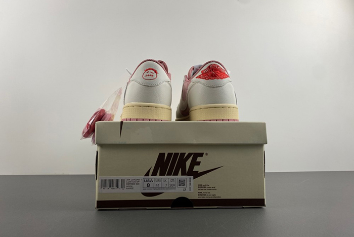 Travis Scott x Air Jordan 1 Low OG pink white